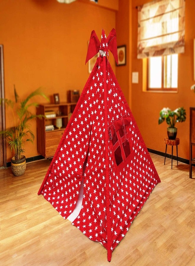 CREATIVE TEXTILES خيمة لعب للأطفال، خفيفة الوزن وقابلة للطي، مناسبة للتخييم، للأطفال من سن 3 إلى 10 سنوات (أحمر) - Image 5